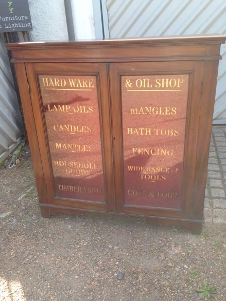 Vintage Mahogany Display Cabinet with Lights